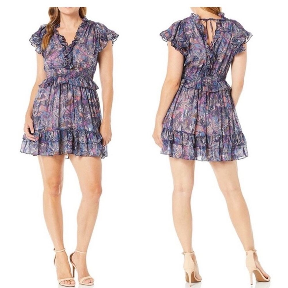 Rebecca Taylor Giverney Fleur Ruffle dress size L